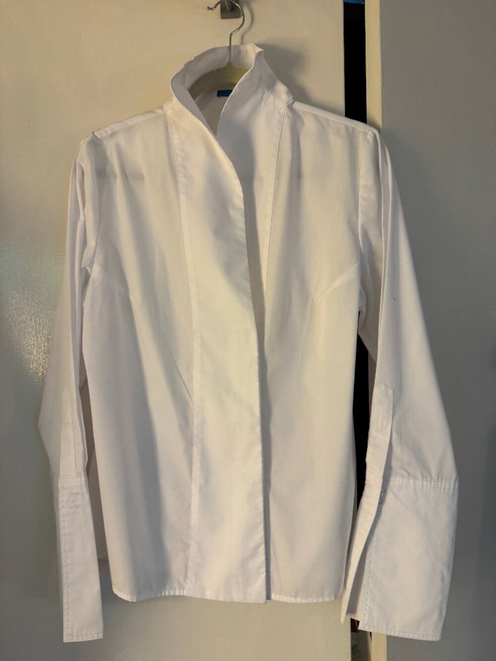 Slow Fashion Artisan Made LeBlanc Crisp White Cotton Blouse US M L